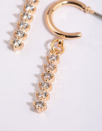 Gold Diamante Huggie Hoop Earrings - link has visual effect only