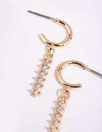 Gold Diamante Huggie Hoop Earrings - link has visual effect only