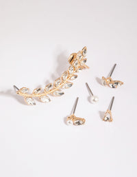 Gold Pearl & Diamante Cuff Earring Pack - link has visual effect only