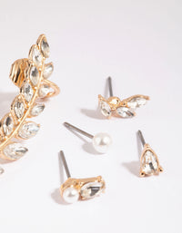 Gold Pearl & Diamante Cuff Earring Pack - link has visual effect only