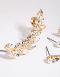 Gold Pearl & Diamante Cuff Earring Pack - link has visual effect only