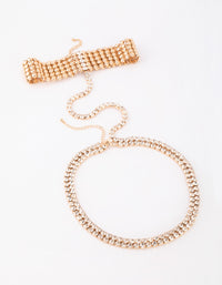 Gold Diamante Body Chain - link has visual effect only