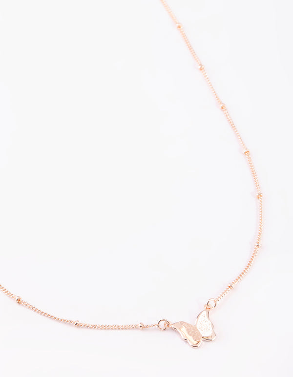 Rose Gold Butterfly Necklace - Lovisa