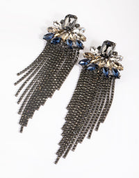 Gunmetal Chain Drop Earrings - link has visual effect only