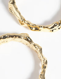 Gold Plated Molten Hoop Earrings - link has visual effect only