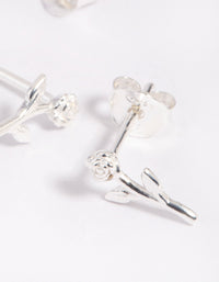 Sterling Silver Rose Stud Earrings - link has visual effect only