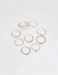 Rose Gold Diamante Ring Pack - link has visual effect only