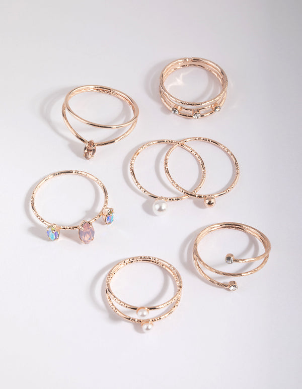 Rose Gold Oval Ring Pack