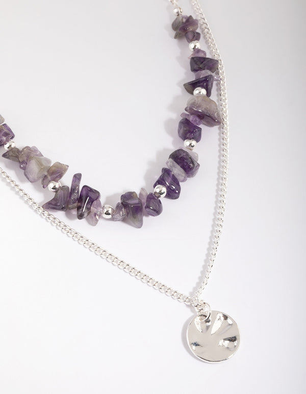 Amethyst Chip Layered Necklace