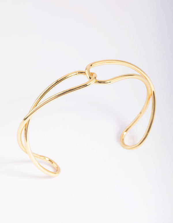 Gold Plated Knot Cuff Bracelet