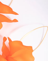 Orange Frosted Flower Drop Earrings - link has visual effect only