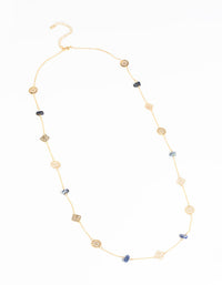 Gold Lapis Long Necklace - link has visual effect only