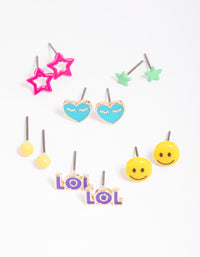 Kids Smile Stud Earring 6-Pack - link has visual effect only