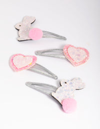 Kids Bunny Love Snap Clips - link has visual effect only