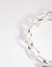 Silver Padlock Chain Bracelet - link has visual effect only