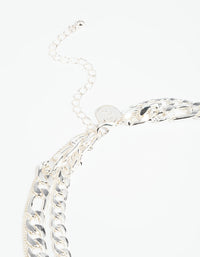 Silver Padlock Layered Necklace - link has visual effect only