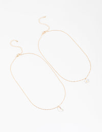 Gold Celestial Iridescent Necklace Set - link has visual effect only