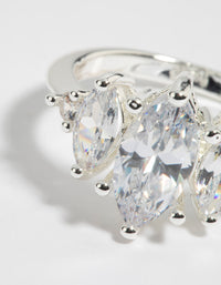 Silver Cubic Zirconia Navette Ring - link has visual effect only