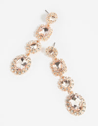 Rose Gold Pink Stone Drop Earrings - link has visual effect only