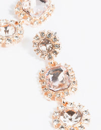 Rose Gold Pink Stone Drop Earrings - link has visual effect only