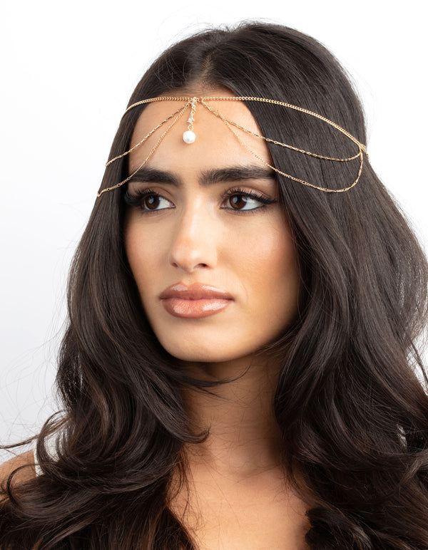 Gold Cubic Zirconica Layered Head Chain