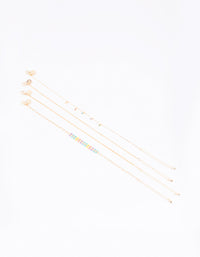 Gold Fishtail Anklet 4-Pack - link has visual effect only