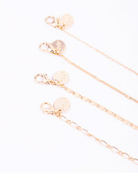 Gold Fishtail Anklet 4-Pack - link has visual effect only