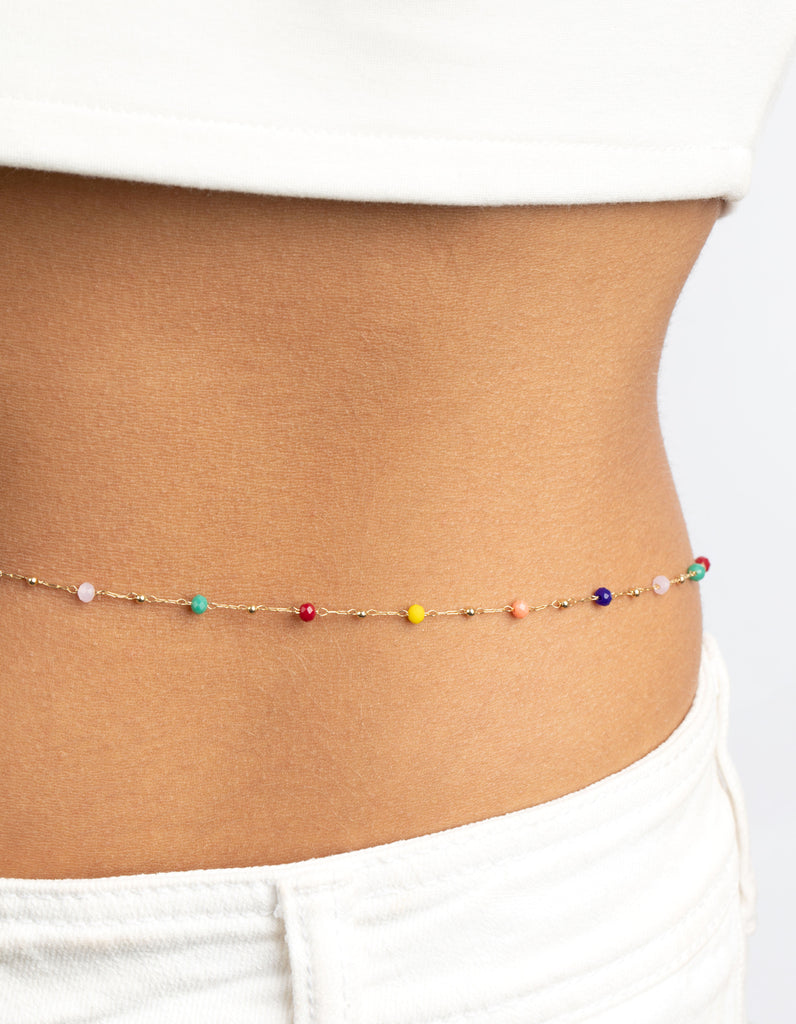 Rainbow Beaded Waist Chain - Lovisa