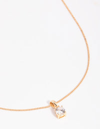 Gold Round Cubic Zirconia Necklace - link has visual effect only