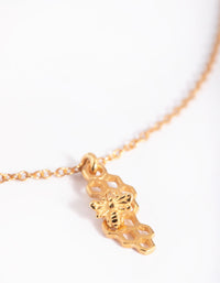 Gold Plated Sterling Silver Beehive Necklace - link has visual effect only