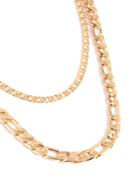 Gold Plated Fob Chain Layered Necklace - link has visual effect only