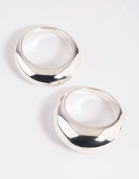 Silver Plated Small & Big Dome Ring Set - link has visual effect only