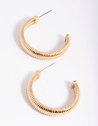 Gold Textured Hoop Earrings - link has visual effect only