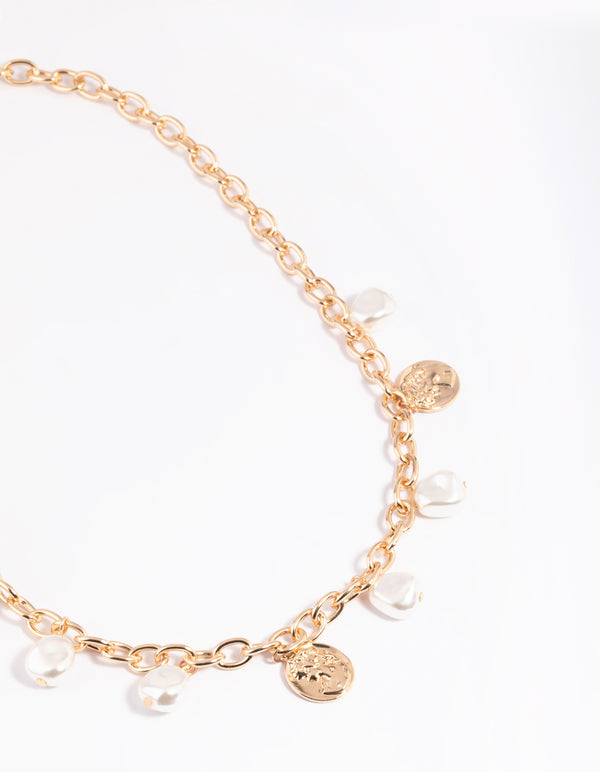 Gold Pearl Necklace