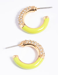 Green Diamante Hoop Earrings - link has visual effect only