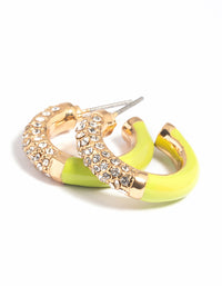 Green Diamante Hoop Earrings - link has visual effect only