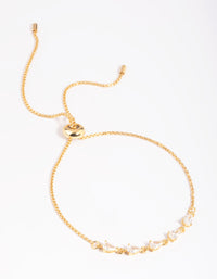 Gold Plated Cubic Zirconia Teardrop Toggle Bracelet - link has visual effect only