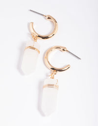 Clear Quartz Shard Hoop Earrings - link has visual effect only