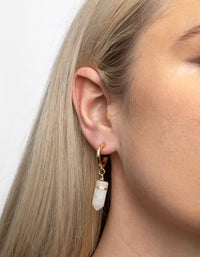 Clear Quartz Shard Hoop Earrings - link has visual effect only