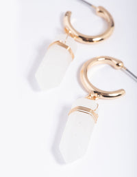 Clear Quartz Shard Hoop Earrings - link has visual effect only