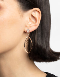 Rose Gold Diamante Pave Drop Earrings - link has visual effect only