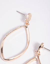 Rose Gold Diamante Pave Drop Earrings - link has visual effect only