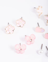 Kids Ballet Flower Stud Earring 6-Pack - link has visual effect only