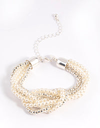 Silver Chain & Pearl Knot Bracelet - link has visual effect only