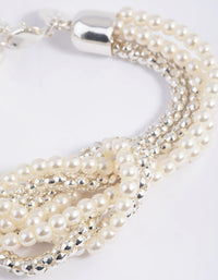 Silver Chain & Pearl Knot Bracelet - link has visual effect only