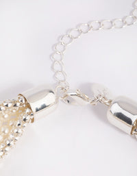 Silver Chain & Pearl Knot Bracelet - link has visual effect only