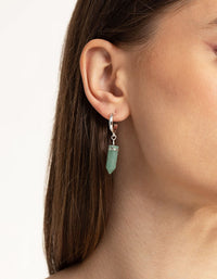 Green Fluorite Shard Hoop Earrings - link has visual effect only