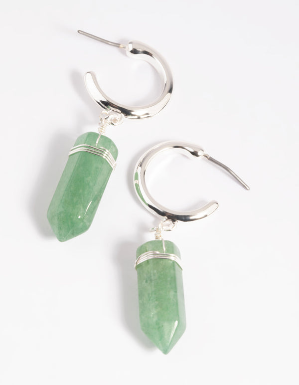 Green on sale round earrings