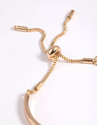 Gold Heart Bangle Bracelet with Toggle - link has visual effect only