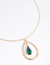 Green Diamante Pear Necklace - link has visual effect only